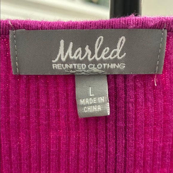 Fuchsia Ribbed Knit Top - Picture 2 of 4